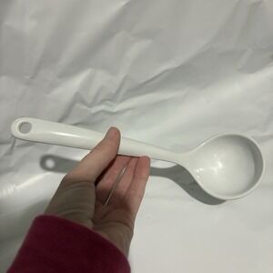 Melamine Plastic White Soup Ladle Heat Resistance 8.5"